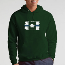 Load image into Gallery viewer, Original Tattered Thin Blue Line Canadian WHITE Flag Classic Unisex Hoodie (with FREE sticker for a limited time)