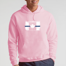 Load image into Gallery viewer, Original Tattered Thin Blue Line Canadian WHITE Flag Classic Unisex Hoodie (with FREE sticker for a limited time)