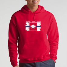 Load image into Gallery viewer, Original Tattered Thin Blue Line Canadian WHITE Flag Classic Unisex Hoodie (with FREE sticker for a limited time)