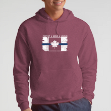 Load image into Gallery viewer, Original Tattered Thin Blue Line Canadian WHITE Flag Classic Unisex Hoodie (with FREE sticker for a limited time)