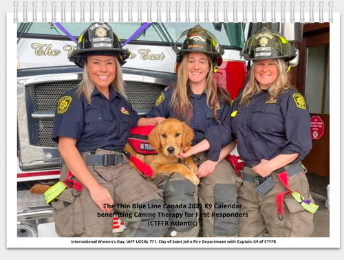 The 2025 Thin Blue Line Canada Fundraising Calendar (Wall Size and Desk Size) To benefit Canine Therapy for First  Responders (CTFFR Atlantic)