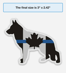 3 " German Shepherd Thin Blue Line Canada Flag K9 Police Dog Sticker Decal