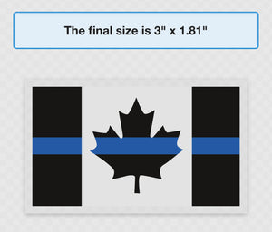 Classic Thin Blue Line Canadian Flag Sticker / Decal ( 3" Regular and Holographic)