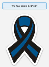 Load image into Gallery viewer, 3 &quot; Thin Blue Line Ribbon Decal Memorial Sticker
