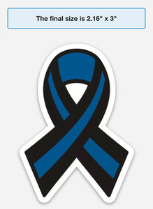 3 " Thin Blue Line Ribbon Decal Memorial Sticker