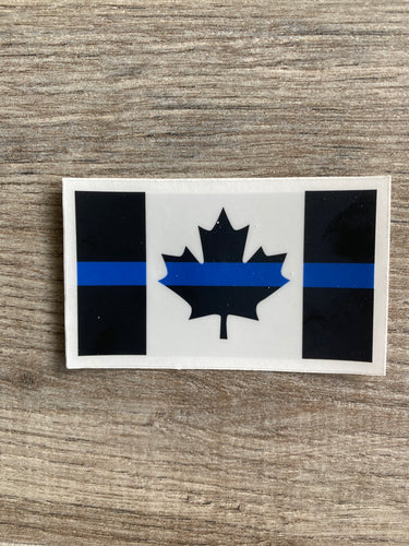 Classic Thin Blue Line Canadian Flag Sticker / Decal ( 3