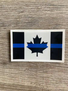 Classic Thin Blue Line Canadian Flag Sticker / Decal ( 3" Regular and Holographic)