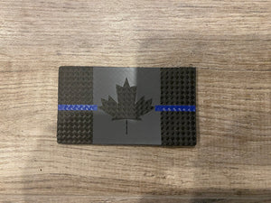 REFLECTIVE Thin Blue Line Canada Flag Patch