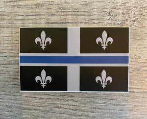 3 " Quebec Provincial Flag Thin Blue Line QC Sticker Decal