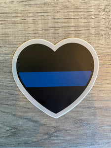 Thin Blue Line Heart - Decal Sticker