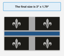 Load image into Gallery viewer, 3 &quot; Quebec Provincial Flag Thin Blue Line QC Sticker Decal
