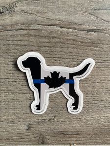 Labrador Retriever Thin Blue Line Canada Flag K9 Police Dog Sticker / Decal