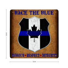 Load image into Gallery viewer, Thin Blue Line Canada 11.8&quot; x 11.8&quot; Aluminum Sign