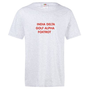 INDIA DELTA GOLF ALPHA FOXTROT Fruit of the Loom® Unisex T-shirt