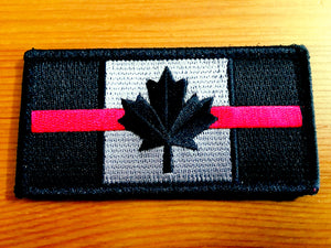 Thin Red Line Canadian Flag Patch (2 sizes)