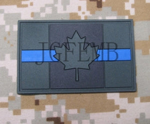 3D PVC Thin Blue Line Glow Police Swat Velcro Patch