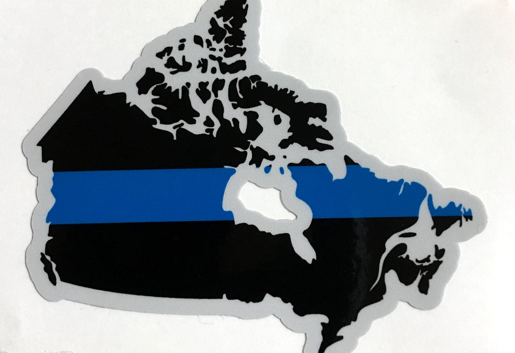 Thin Blue Line Canada Decal/Sticker Country Outline