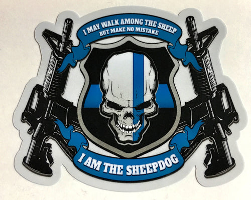 Make No Mistake I am the Sheepdog Thin Blue Line Sticker Decal