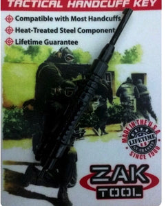 Zak Tool ZT12C Tactical Carbon Fibre ProGrip Pocket Black Police Handcuff Key