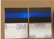 Load image into Gallery viewer, Reflective Thin Blue Line License Plate Sticker (1.5&quot; x 1&quot;)