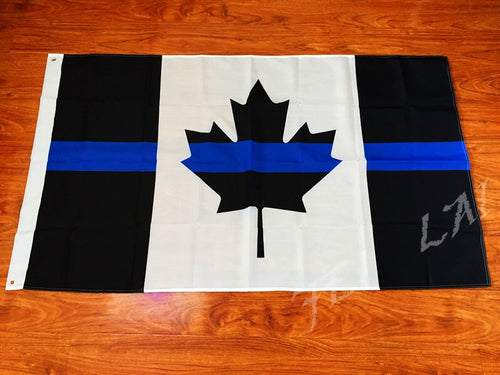 Full Size (5' x 3 ') or Super Size ( 10' x 6 ') Thin Blue Line Canadian Flag