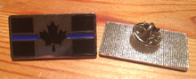 Load image into Gallery viewer, Metal Thin Blue Line Canadian Flag Lapel Pin