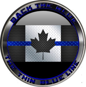 Thin Blue Line Canada Back The Blue 9 cm Round Decal / Sticker