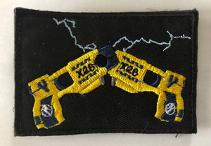 Crossed Tasers 9 cm x 6 cm Hook and Loop (Velcro backed) Patch