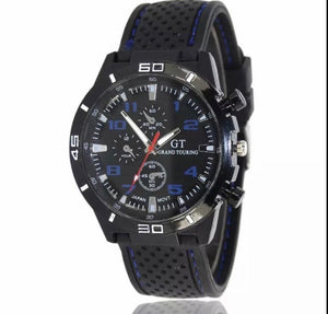 Silicone Strap Thin Blue Line Inspired Watch