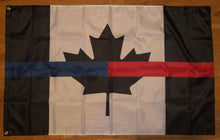 Load image into Gallery viewer, Full Size 5’ x 3 ‘ Joint Thin Blue Line / Thin Red Line Canadian Flag