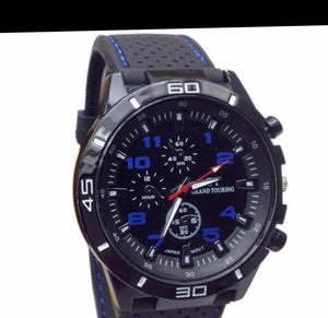 Silicone Strap Thin Blue Line Inspired Watch