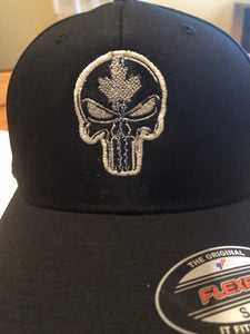 Thin Blue Line Punisher Fitted Cap (Flexfit).