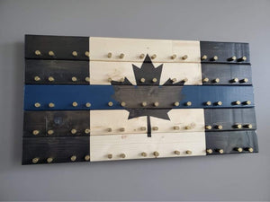 Thin Blue Line Canada Flag Challenge Coin Display