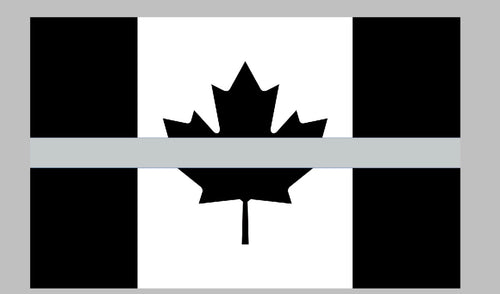 Full Size 5’ x 3 ‘ Thin Silver Line Canadian Flag (Corrections)