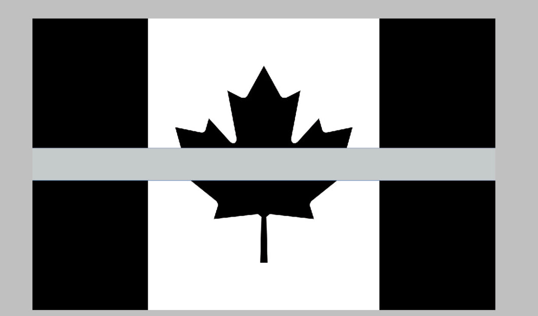 Full Size 5’ x 3 ‘ Thin Silver Line Canadian Flag (Corrections)