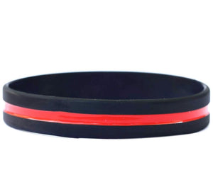 Thin Red Line Silicone Bracelet