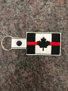 Thin Red Line Canada Flag Keychain