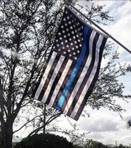 Thin Blue Line American Full Size Black and White Flag