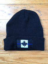 Load image into Gallery viewer, Toque / Winter Hat Promo: With each order of $79.99 and over (pre tax/shipping), you will receive a Thin Blue Line Canada Toque with cuff or without (Beanie) (an $18.99 value) absolutely FREE! (Must add Toque to cart and enter promo code TOQUE)
