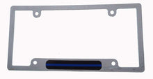 Load image into Gallery viewer, Thin Blue Line Chrome Plated Plastic License Plate Frame