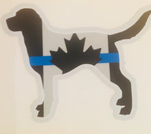 Load image into Gallery viewer, Labrador Retriever Thin Blue Line Canada Flag K9 Police Dog Sticker / Decal