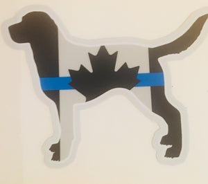Labrador Retriever Thin Blue Line Canada Flag K9 Police Dog Sticker / Decal