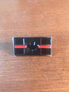 Metal Thin Red Line Canadian Flag Lapel Pin