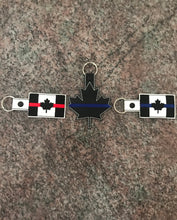 Load image into Gallery viewer, Thin Blue Line Canada Flag Keychain
