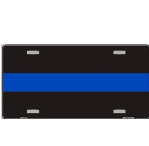 Thin Blue Line Metal License Plate