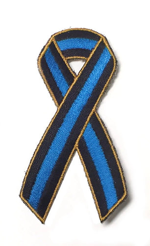 Thin Blue Line 3 “ x 1 “ Awareness Ribbon Patch (non Velcro back)