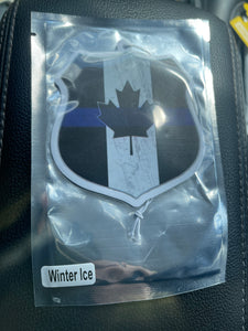 Summer / Fall Promo: With each order of $59.99 and over (pre tax/shipping), you receive this Thin Blue Line Canada Badge Shape Car Air Freshener absolutely FREE! (Must add Air Freshener to cart and enter promo code FREEFRESHENER at check out