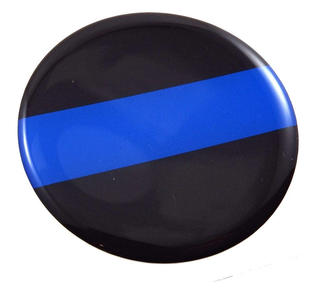 Thin Blue line Police Round Domed Decal Emblem Car Bike 3D Sticker 2.44