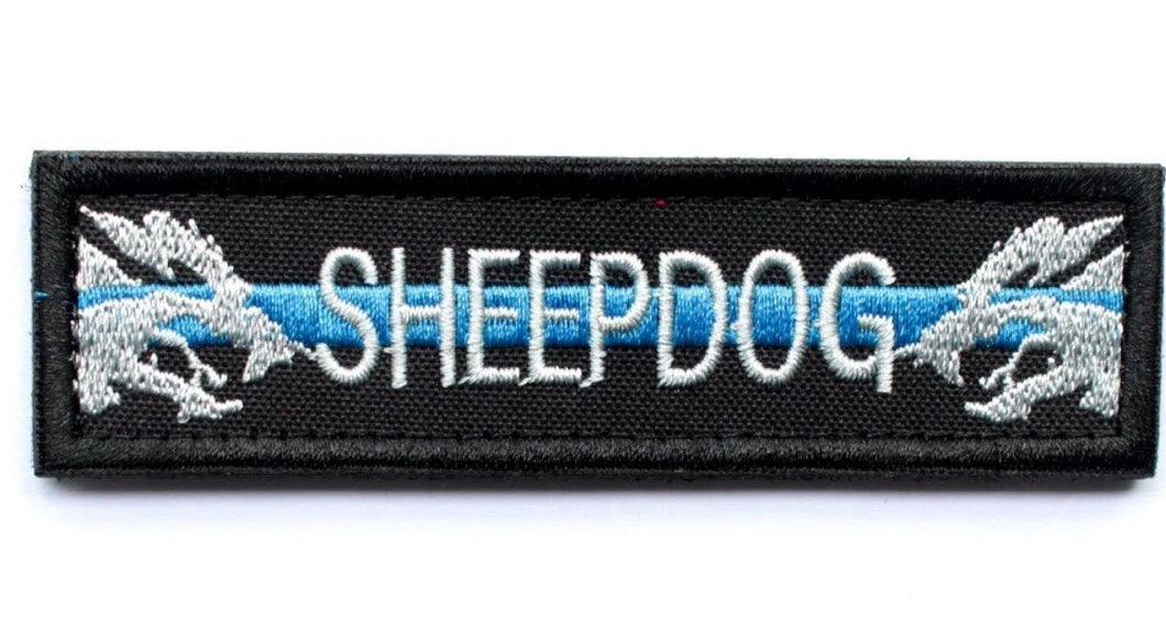 Sheepdog Thin Blue Line Tactical Morale Patch with Velcro backing