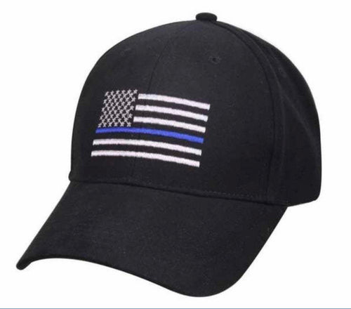 Thin Blue Line America Flag Low Profile Tactical Baseball Cap